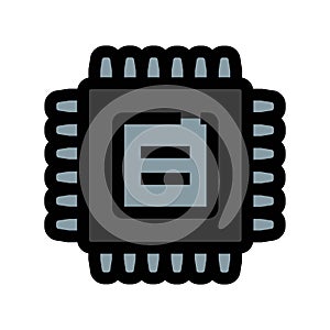 Processor chip icon representing data and technology