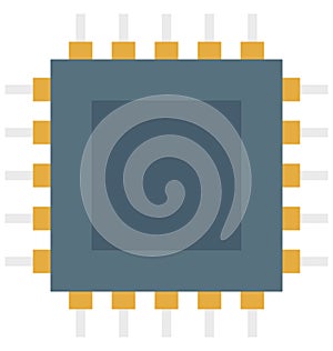 processor chip, microchip, Isolated Vector icons that can be easily modified or edit