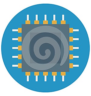 processor chip, microchip, Isolated Vector icons that can be easily modified or edit