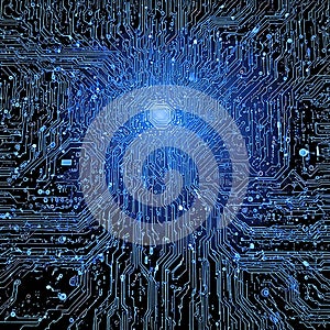 Processor chip, tech environment, blockchain concept