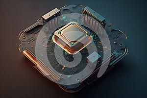 processor chip, tech environment, blockchain concept Generative AI