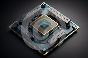 processor chip, tech environment, blockchain concept Generative AI