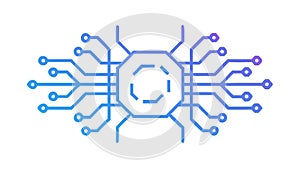 Processor Chip Technology Grid Abstract Vector, vector design Generative AI