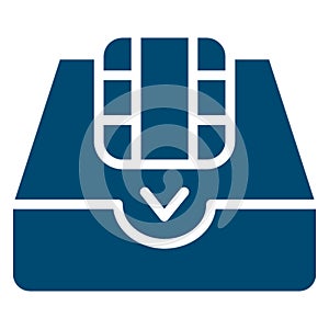Processor chip, video folder   Isolated Vector icon which can easily modify or edit
