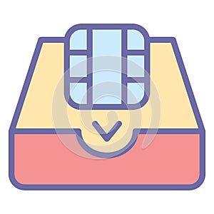 Processor chip, video folder   Isolated Vector icon which can easily modify or edit