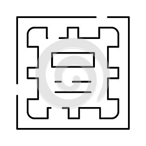 Processor chipset microchip icon for computing technology