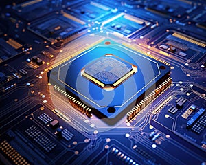 The processor on the circuit board is inside the computer.