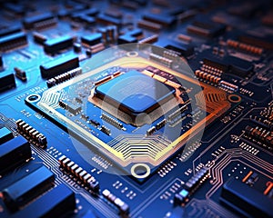 The processor on the circuit board is inside the computer.