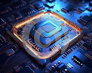The processor on the circuit board is inside the computer.