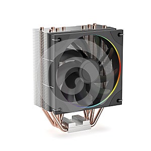 Processor cooler with copper heat pipes