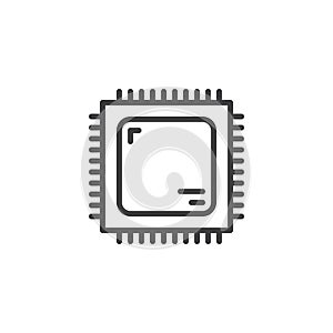 Processor CPU chip line icon