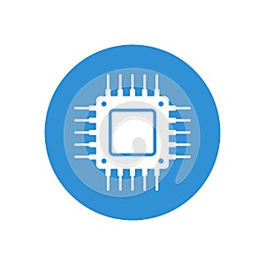 Processor icon vector isolated on circle background