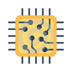 Processor, microchip, hardware, CPU  fully editable vector icons