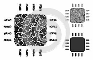 Processor Mosaic Icon of Unequal Pieces