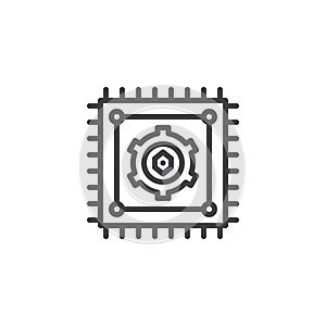Processor outline icon