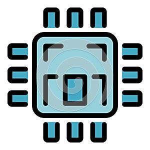 Processor overview icon vector flat