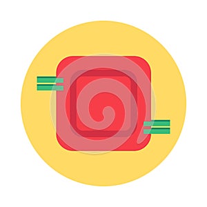 Processor Round Sticker Microchip Microprocessor