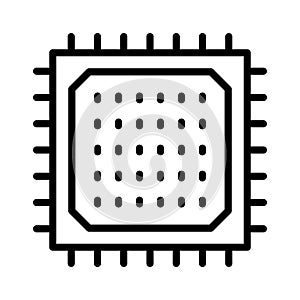 Processor thin line vector icon