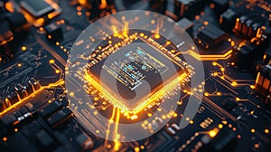 Processor unit working on illuminated circuit board