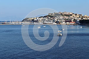 Procida â€“ Panorama del porto dal Faro di Punta del Pioppeto