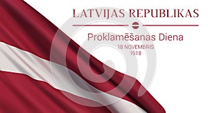 Latvia Proclamation Day vector banner design template. photo