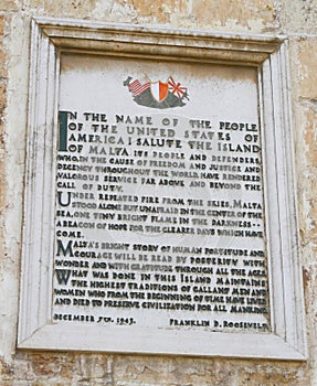 Proclamation by Pres. Roosevelt, Valletta, Malta