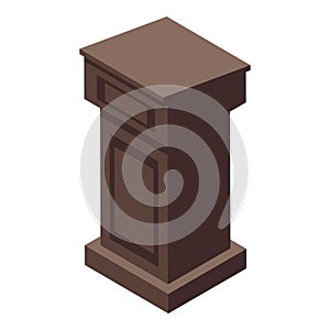 Proclamation tribune icon isometric vector. Ceremony award public speech pulpit