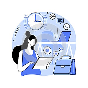 Procrastination abstract concept vector illustration.