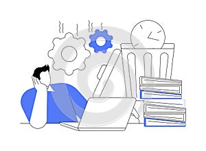 Procrastination abstract concept vector illustration.