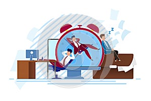 Procrastination Endless Cycle Vector Illustration.