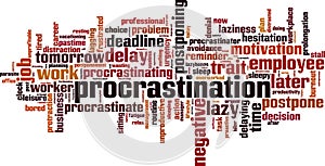 Procrastination word cloud