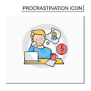 Procrastinator dreamer color icon