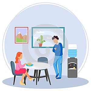 Procrastinator and Victim employees together concept, Blame Magnet or Office Politics vector icon design