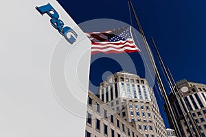 Cincinnati - Circa February 2019: Procter & Gamble Corporate Headquarters with American flag IV