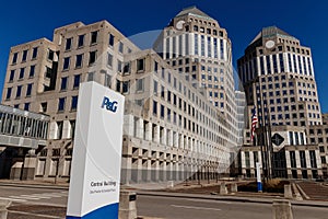 Cincinnati - Circa February 2019: Procter & Gamble Corporate Headquarters with American flag V