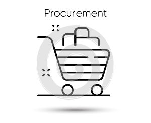 Procurement line icon. Ecommerce shopping cart sign. Procure supply symbol. Vector illustration