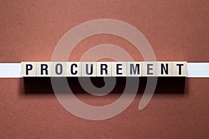 Procurement word concept on cubes