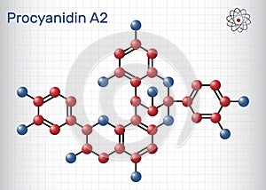 Procyanidin A2, proanthocyanidin A2 molecule. Natural product, used in urinary tract infection prevention. Structural chemical
