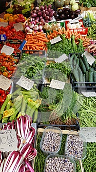 Produce at Campo di Fiori Market, Rome, Italy