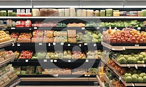 Produce Department in Grocery Store with high prices