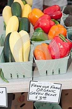 Produce for sale at farmer`s market