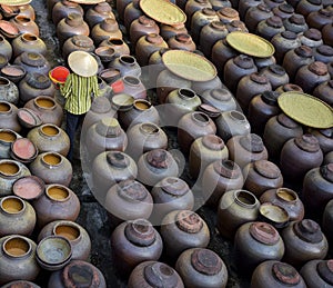 Produce soy sauce in tradition village at Hungyen province, Vietnam, this is a handicraft part 5