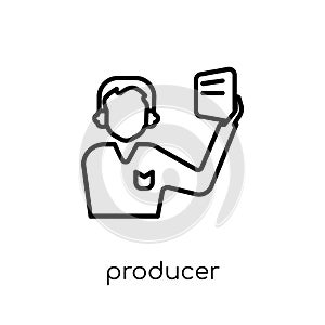 producer icon. Trendy modern flat linear vector producer icon on