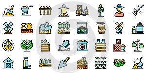 Producer icons set vector flat