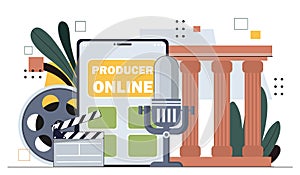Producer online vector concept