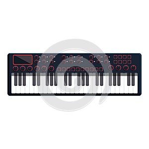 Producer synthesizer icon cartoon vector. Dj keyboard