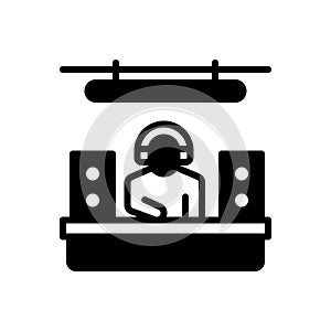 Black solid icon for Producers, composer and speaker photo