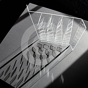 Producing grafic elements - Fascinating play of light and shadow - Acrylic glass object with it`s refracting light