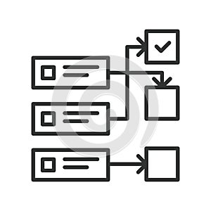 Product backlog icon in line design. product, backlog, agile, task, management, planning, process on white background vector