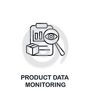 Product Data Monitoring icon. Monochrome simple Product Management icon for templates, web design and infographics